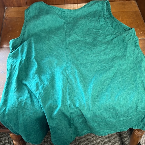 Flax emerald green linen tank top - Picture 4 of 8